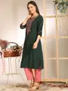 Bs 126 Viscose Rayon With Embroidery Work Kurti Online Wholesale